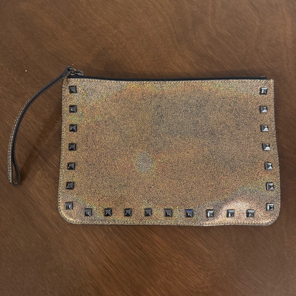 Rebecca Minkoff Metallic Wristlet with Studs